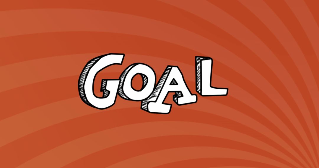 Bold Goal Typography on Vibrant Sunburst Background