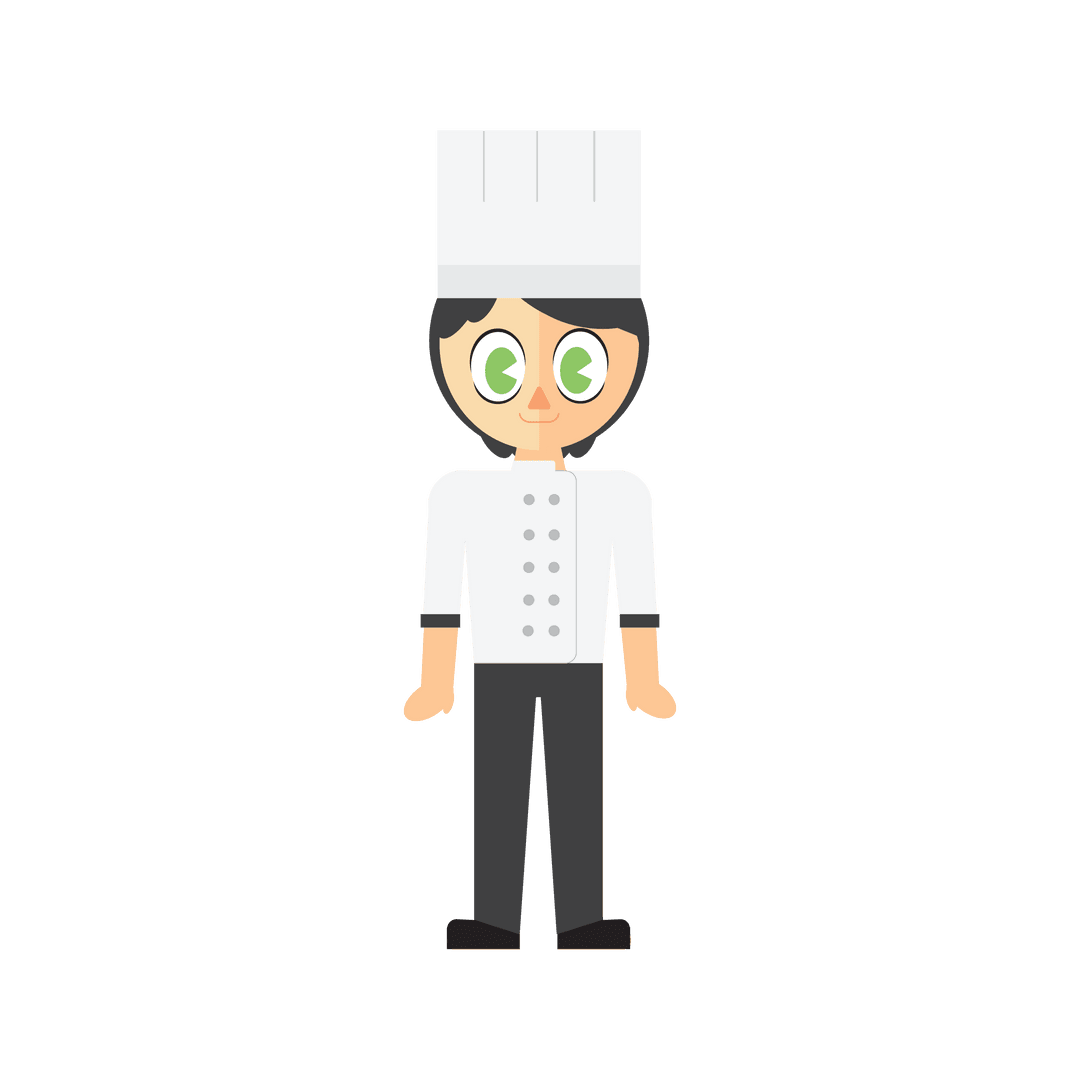 Happy Male Chef Cartoon Character on Transparent Background