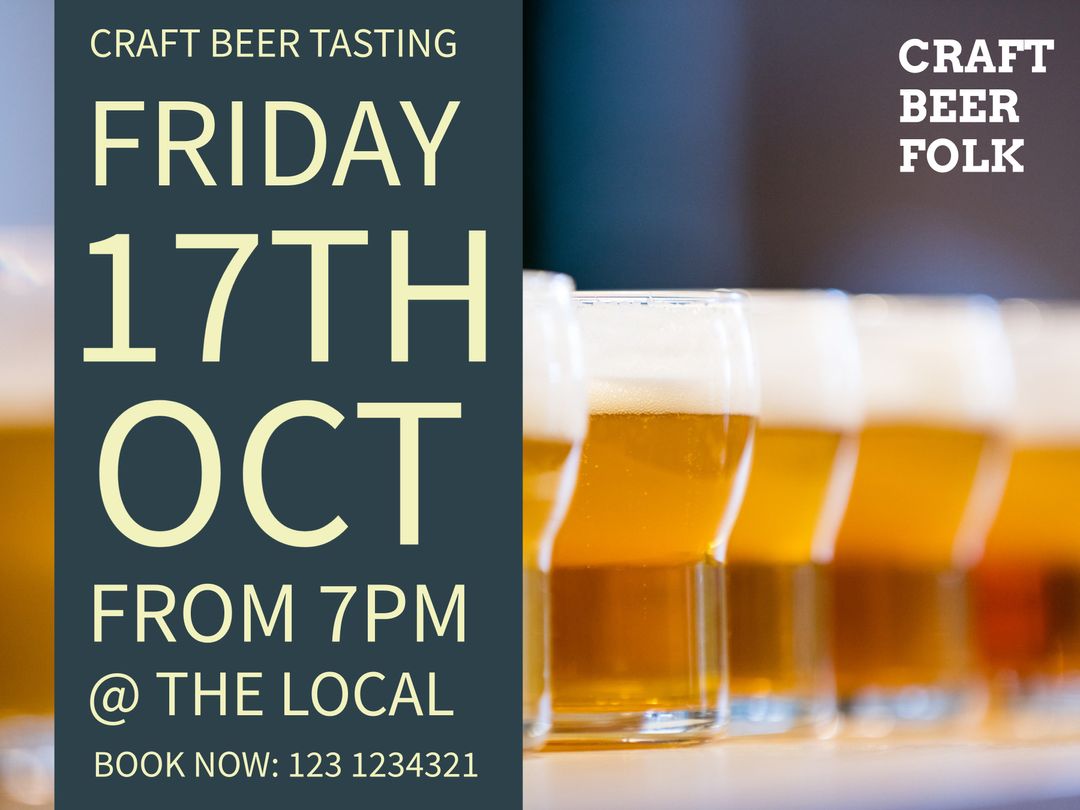 Craft Beer Tasting Event Promotional Flyer with Beer Glasses - Download Free Stock Templates Pikwizard.com