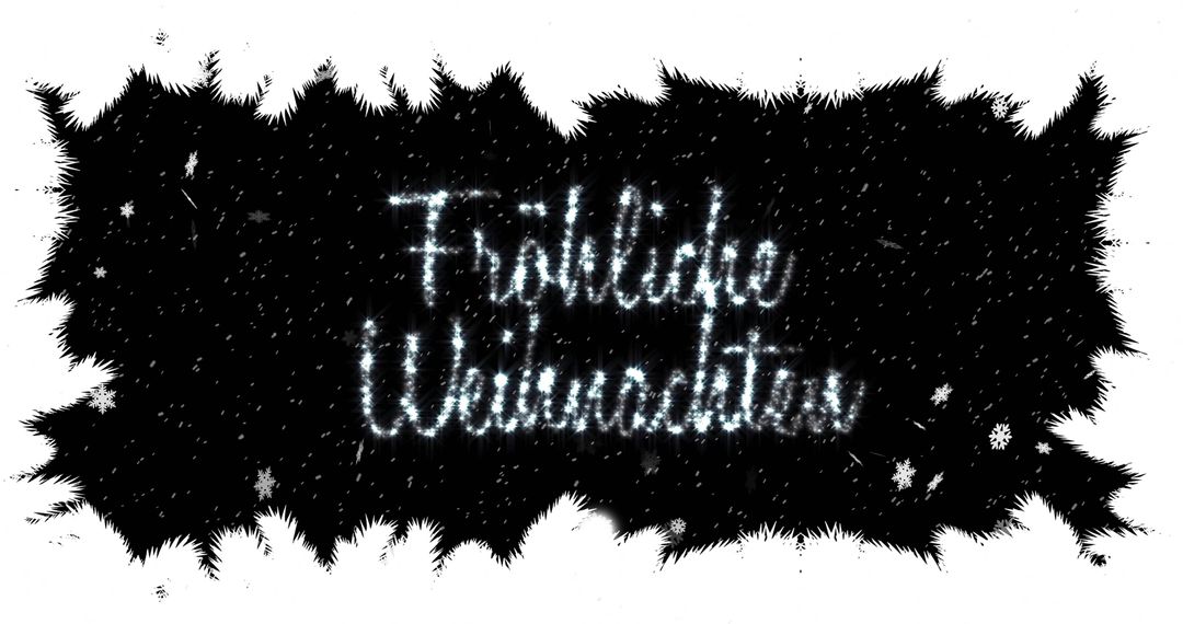 Festive Christmas Greeting in Sparkling Script with Snowflakes