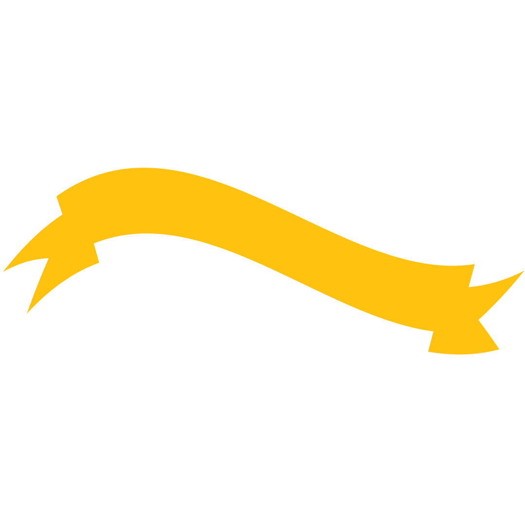 Yellow Ribbon Banner with Transparent Background for Celebrations