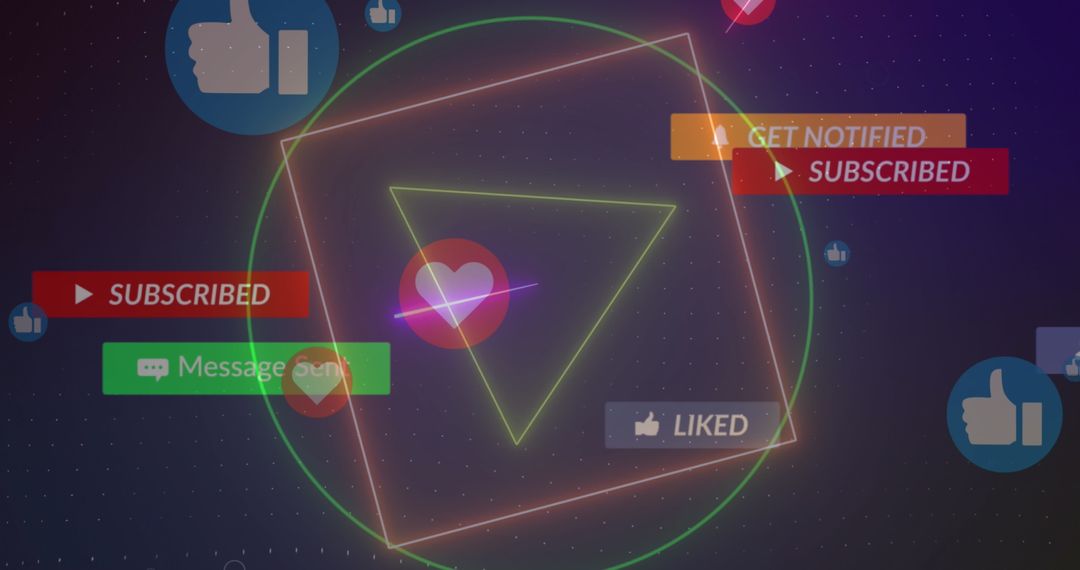 Interactive Digital Network with Social Media Icons