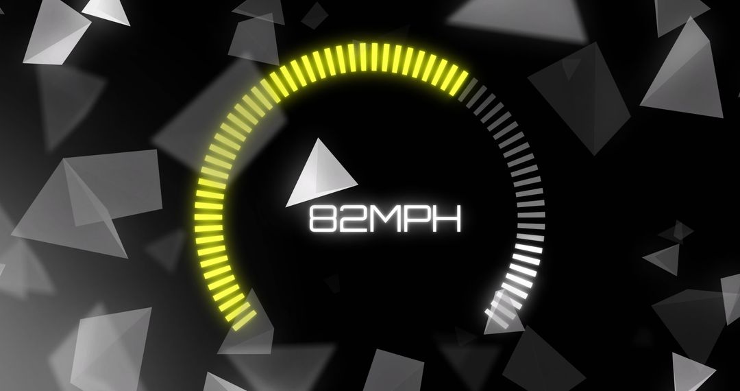Futuristic Digital Speed Display with Geometric Elements