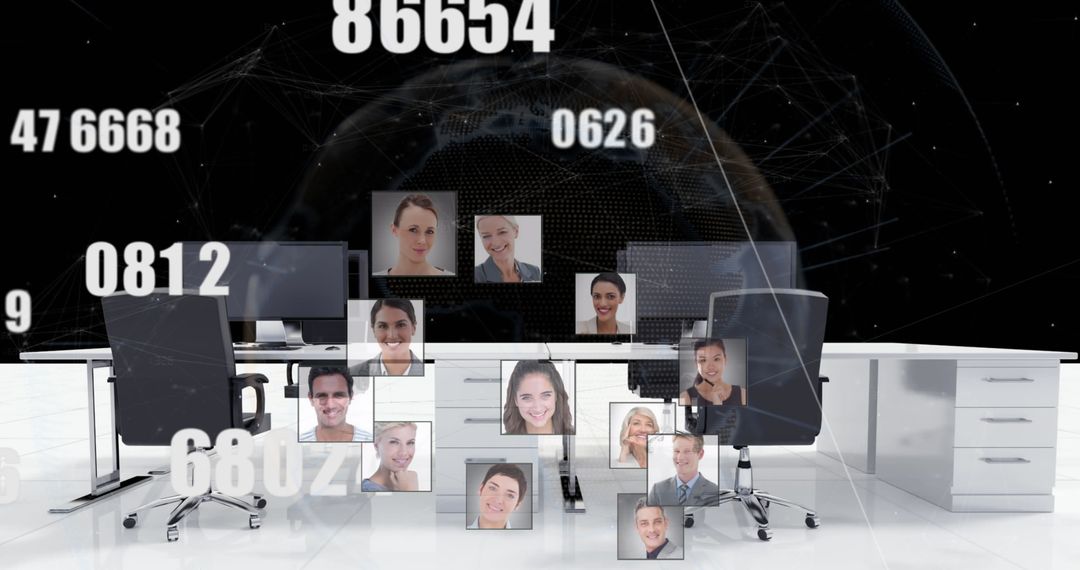 Digital Network Concept with Global Office Environment