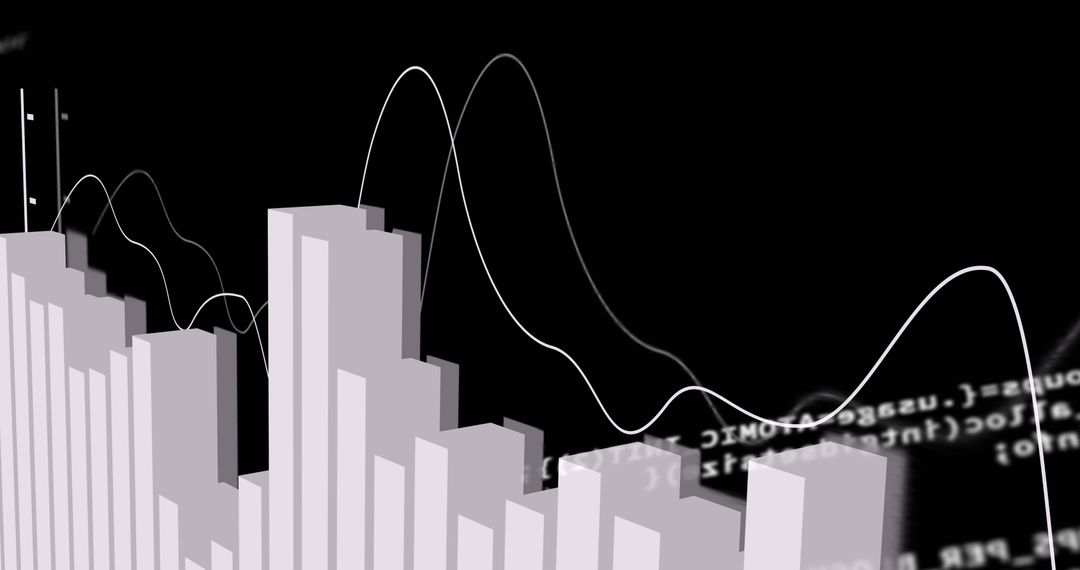 Digital Financial Data Visualization with Bar and Line Graph