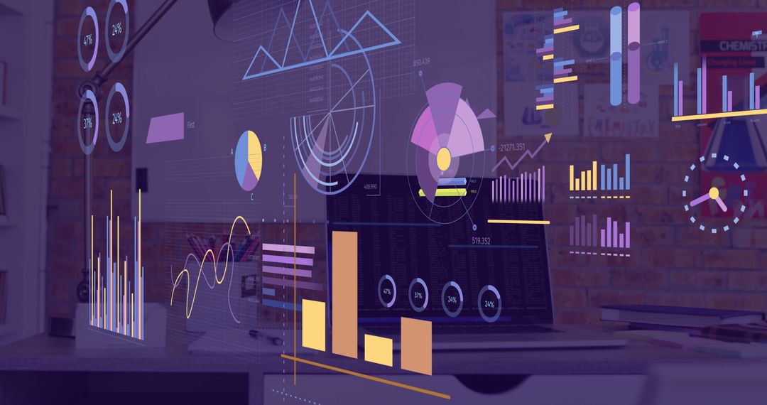Digital Financial Data On Computer Screen In Modern Office