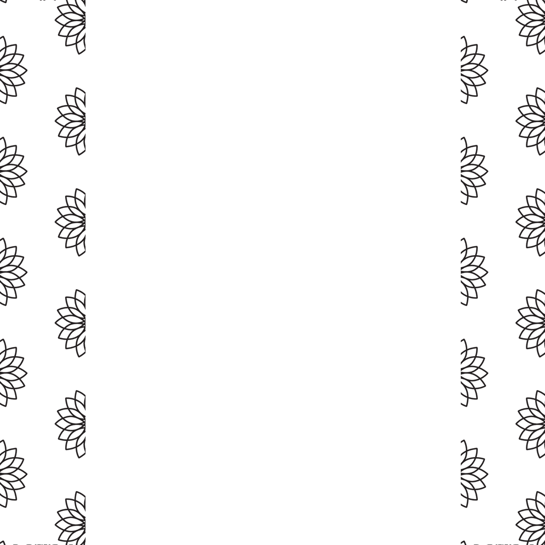 Floral Border Design with Copy Space on Transparent Background