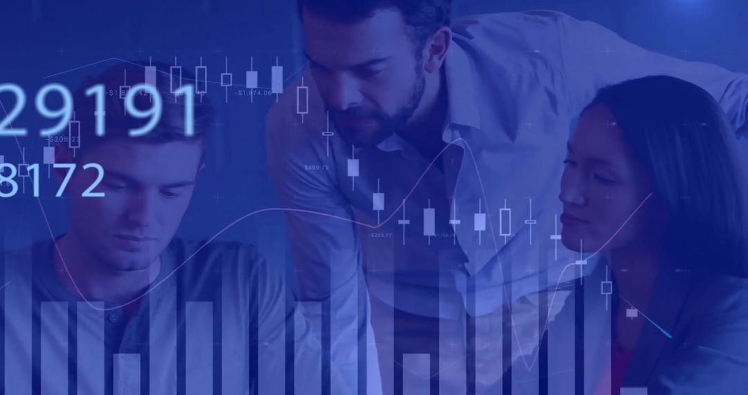 Team Collaborating on Digital Interface Data Analysis