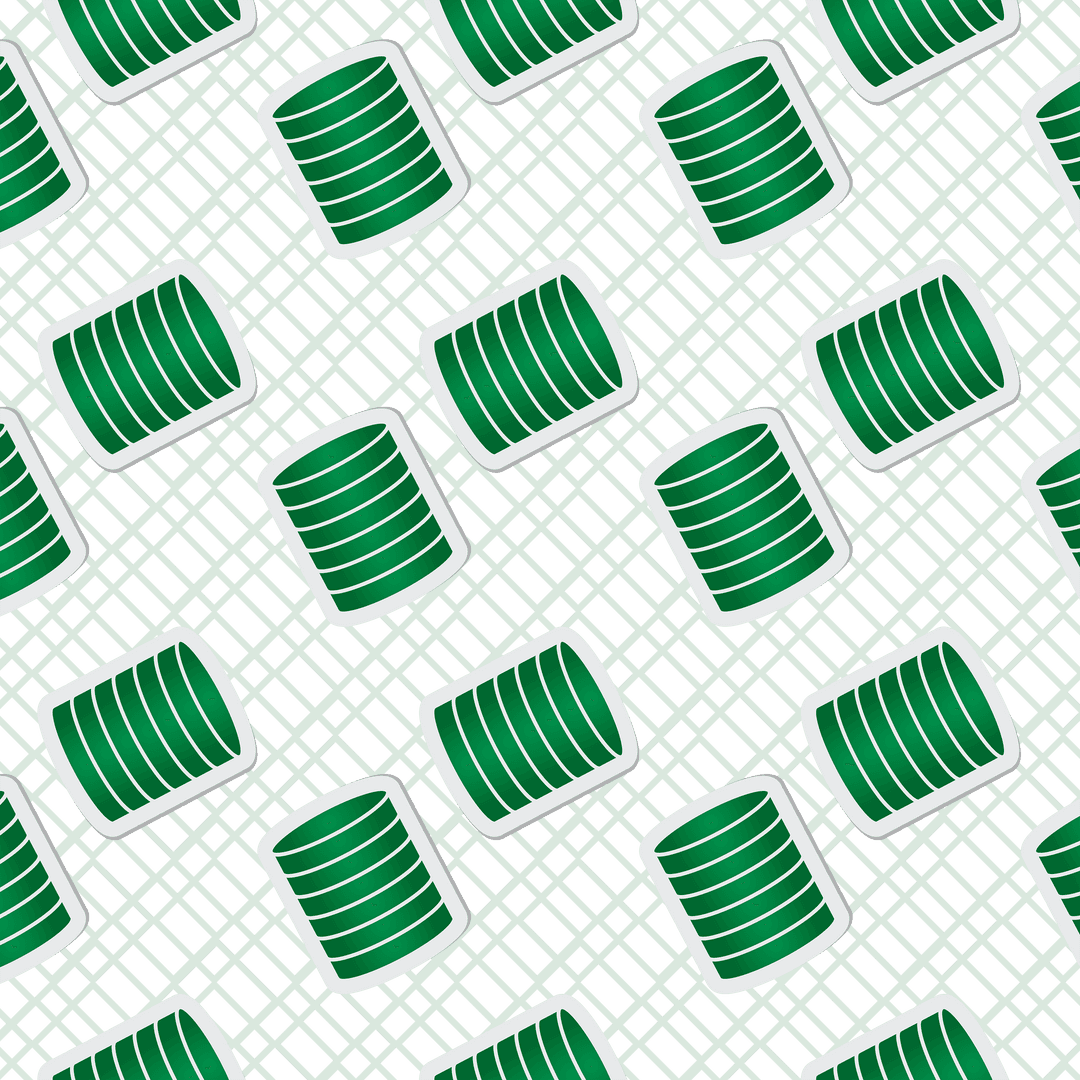 Modern Geometric Green and White Pattern on Transparent Background