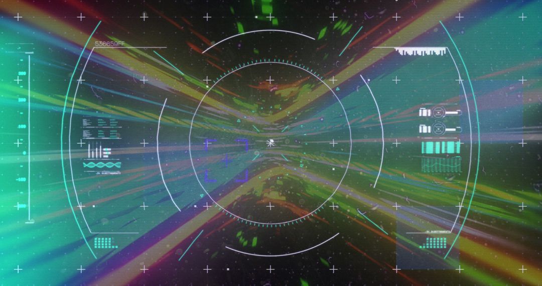 Futuristic Digital Interface with Data Analytics and Computing Graphics