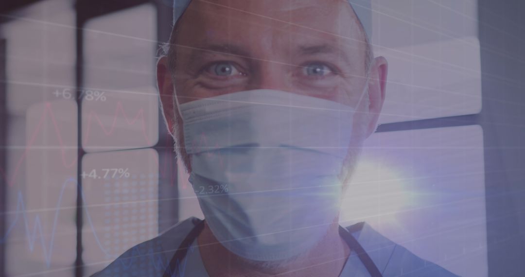 Healthcare Professional with Data Overlay Highlighting Modern Medicine