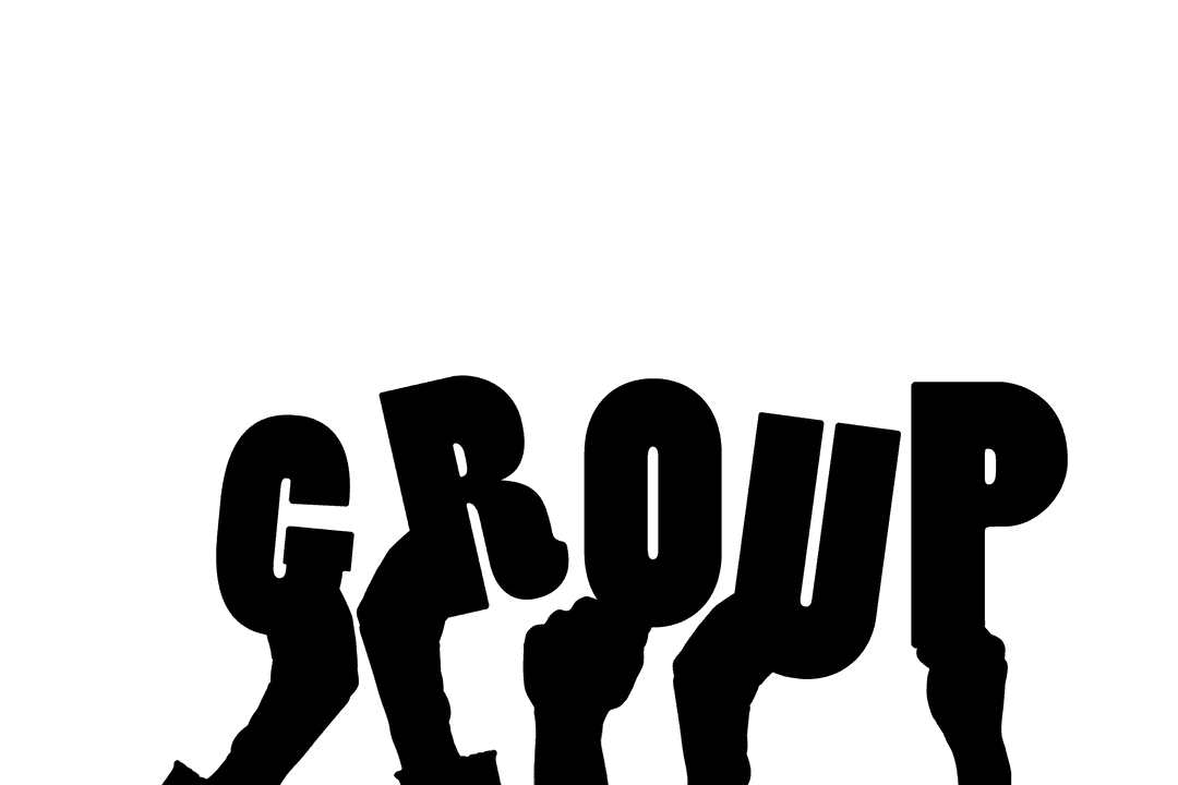 Transparent Hands Holding Group Text Digital Design