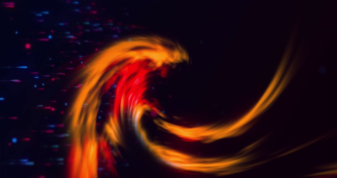 Abstract Twisting Fire with Vibrant Lights in Motion