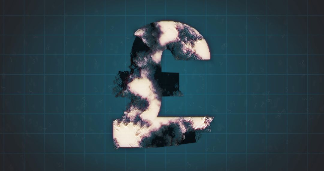 Pound Symbol with Digital Data Processing Overlay