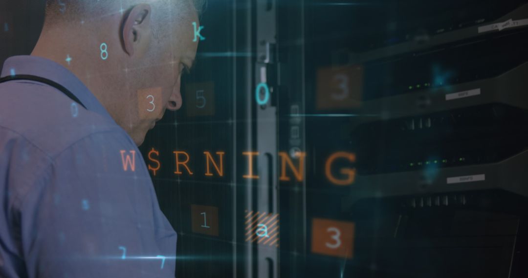 Cyber Attack Warning Over Man in Server Room