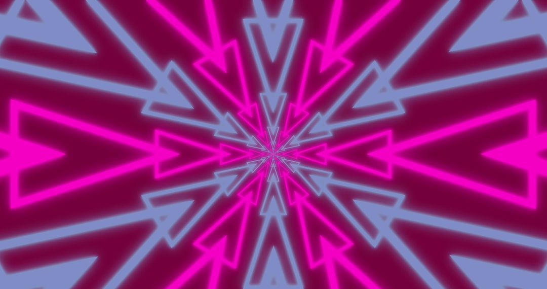Abstract Geometric Neon Arrows in Symmetrical Pattern