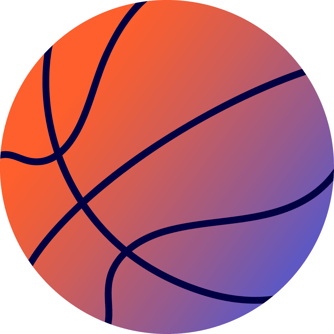 Transparent Background Basketball Symbol with Gradient Design