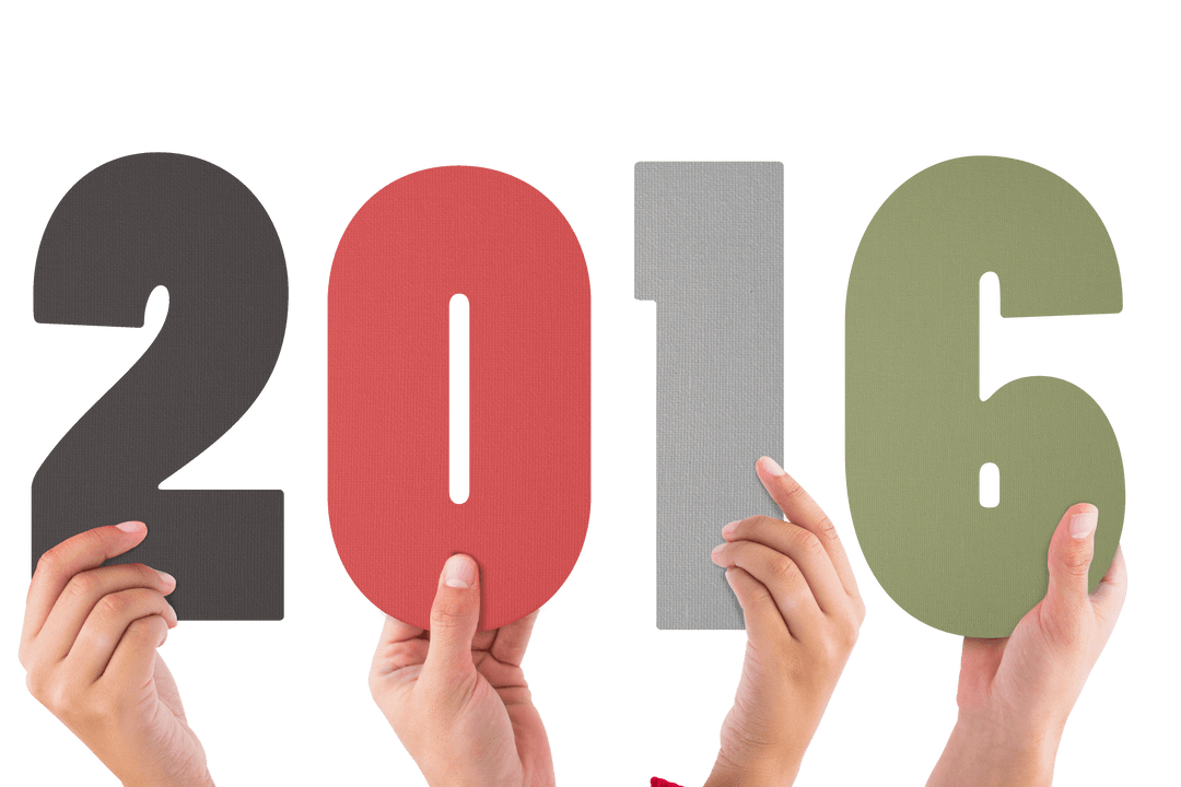 Hands Holding 2016 Celebrating Transparent Background Vector