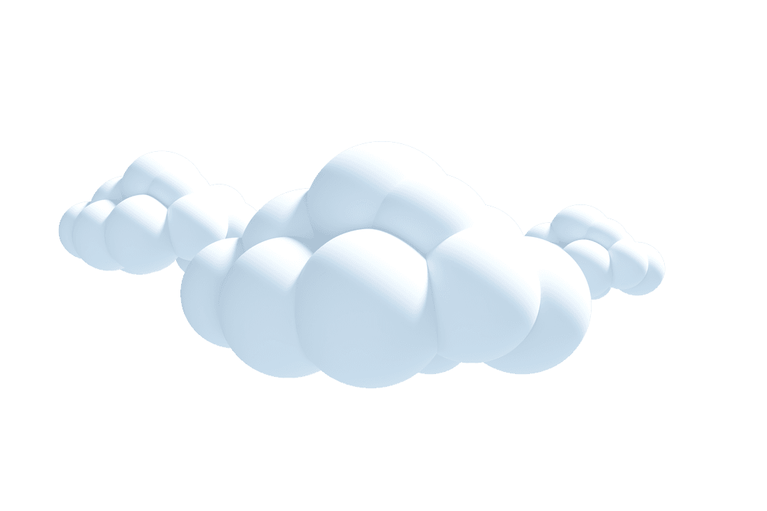 Playful Bubble-Style Clouds on Transparent Background