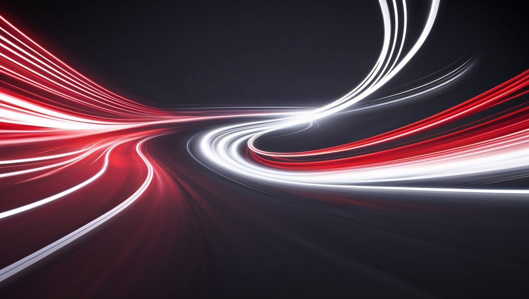 Abstract Motion Light Trails in Futuristic Digital Environment