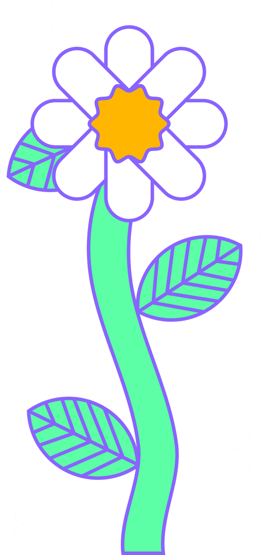 Minimalist Vector Flower Transparent Design