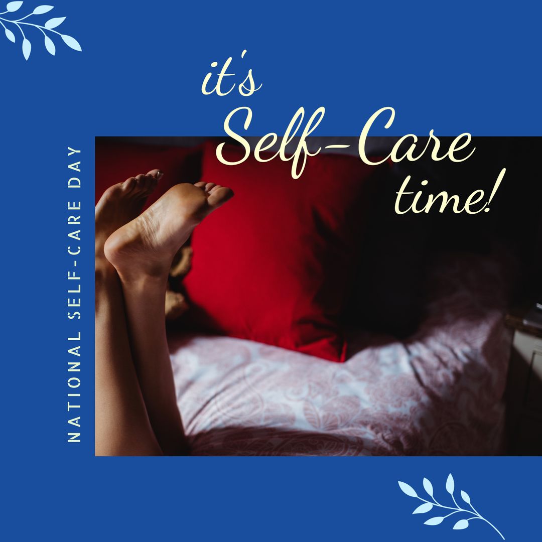 National Self-Care Day Celebration with Relaxing Bedtime Setting