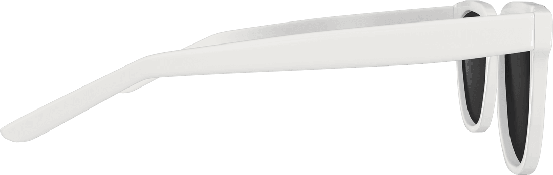 Transparent White Framed Sunglasses Side View Close-Up