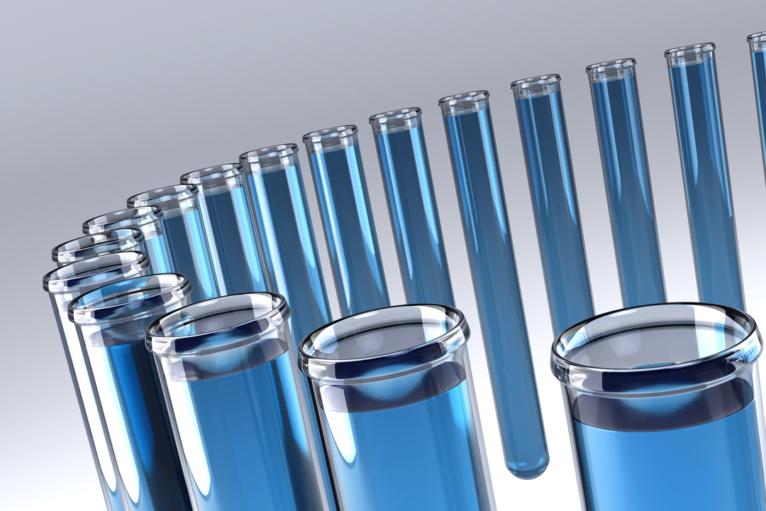 Transparent Test Tubes with Blue Liquid Solutions in a Laboratory Setting - Download Free Stock Images Pikwizard.com