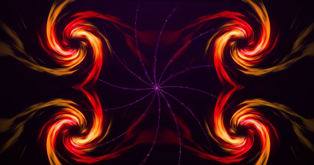 Vibrant Spiral Flames with Mystical Pink Accents