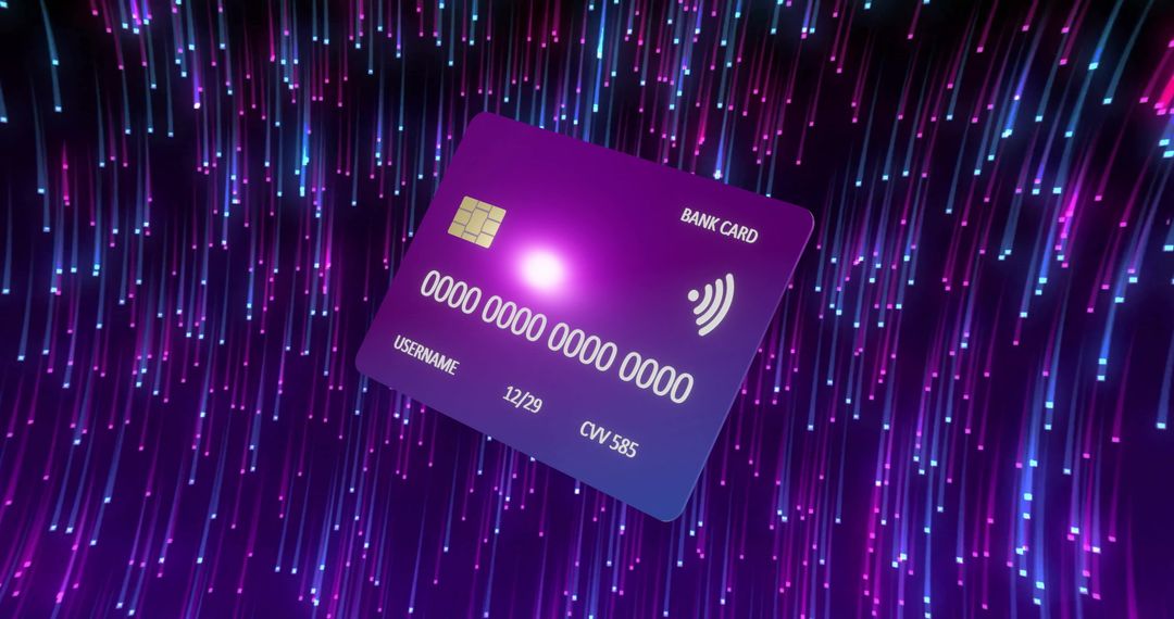 Credit Card in Digital Space with Vivid Light Trails - Free Images, Stock Photos and Pictures on Pikwizard.com