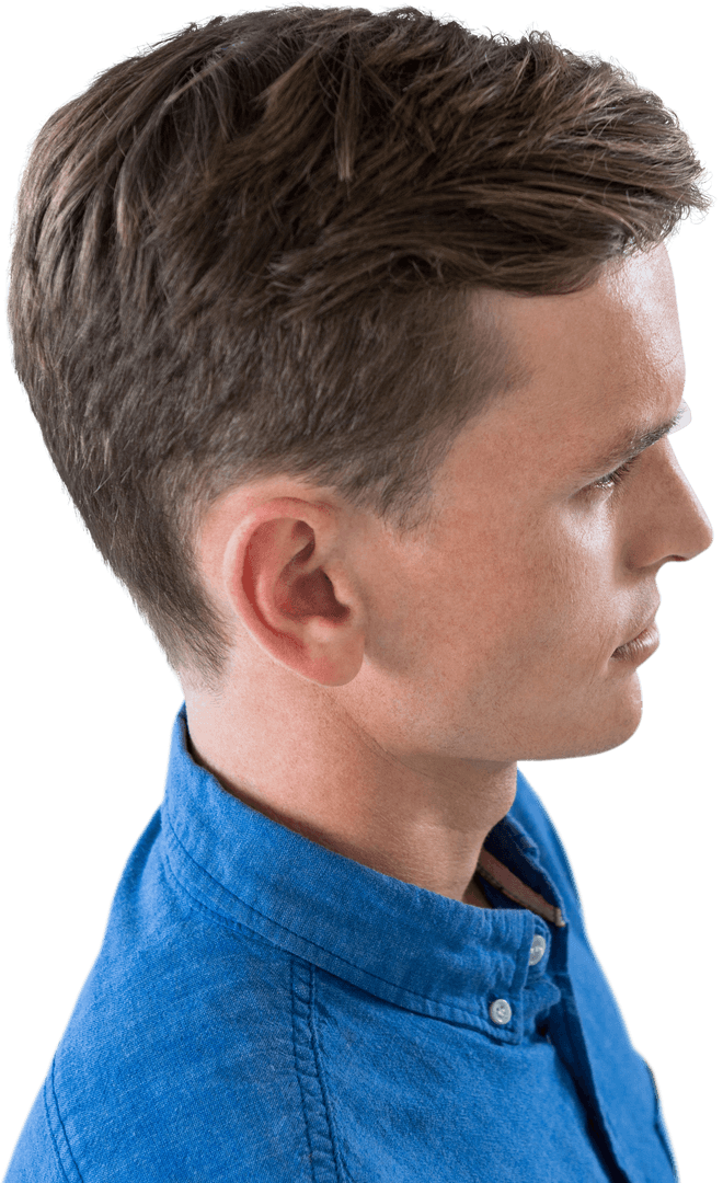 High Angle View Transparent Profile of Young Man Standing Alone