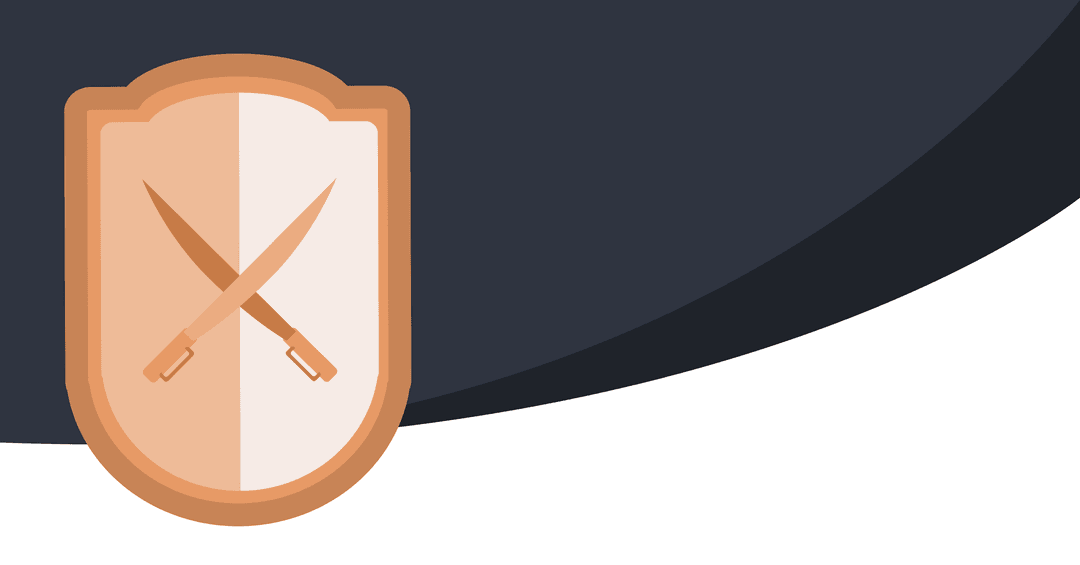 Sword Emblem Badge on Transparent Abstract Background