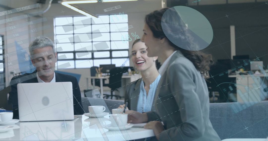 Business Team Discussing Global Financial Data Analytics