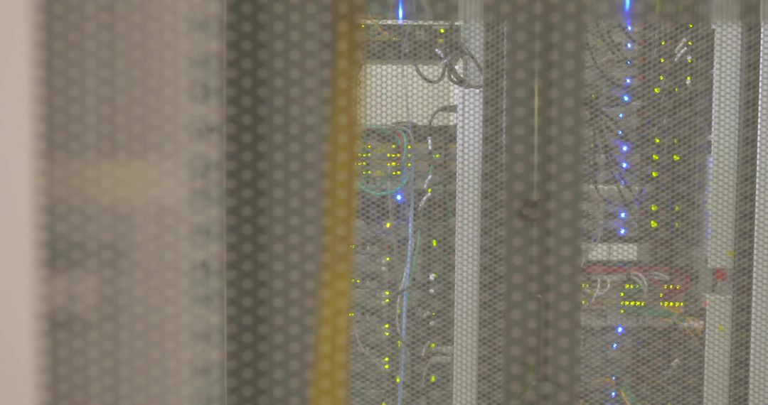 Network Switches with Blinking LEDs in Modern Data Center