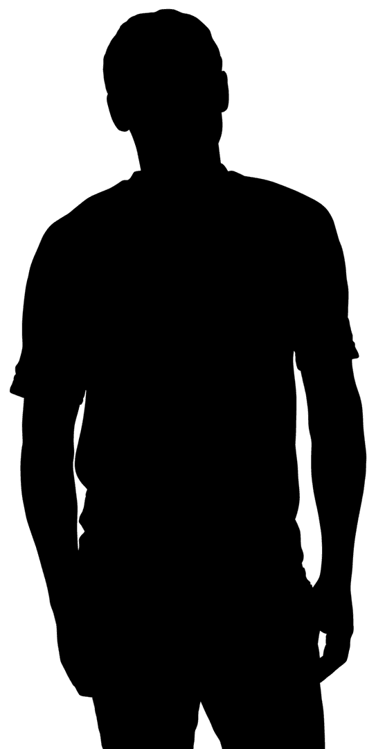 Silhouette of Athletic Figure on Transparent Background