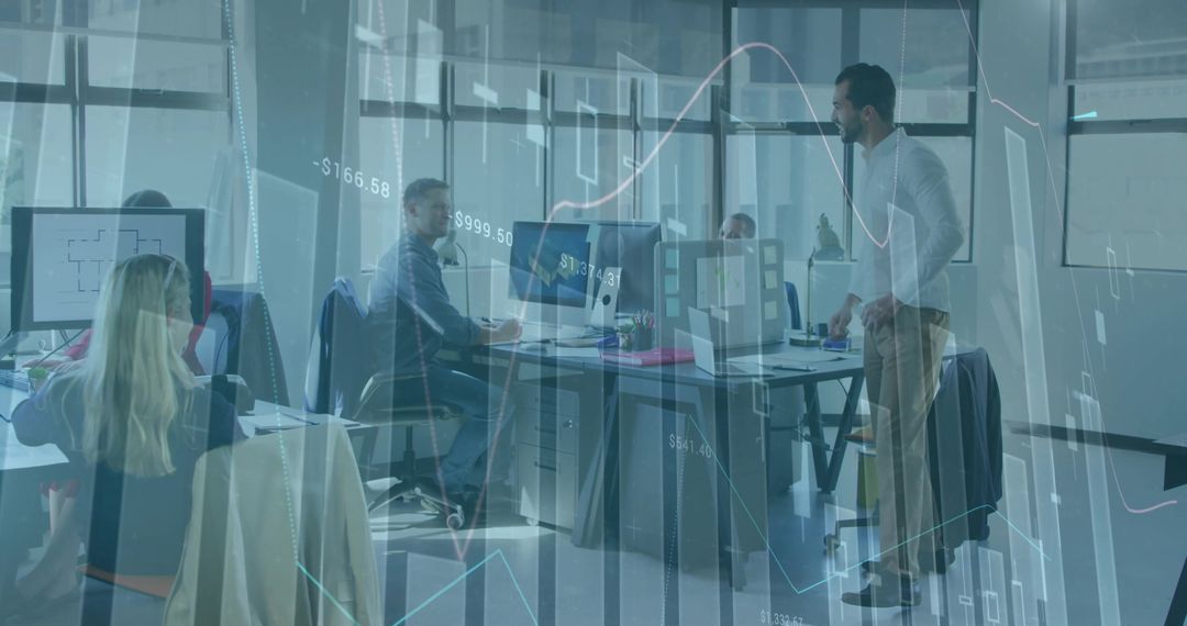 Dynamic Business Presentation in Modern Tech-Driven Office