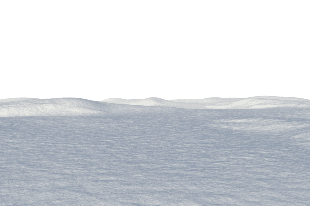 Digital Illustration of Snow-Covered Field on Transparent BG