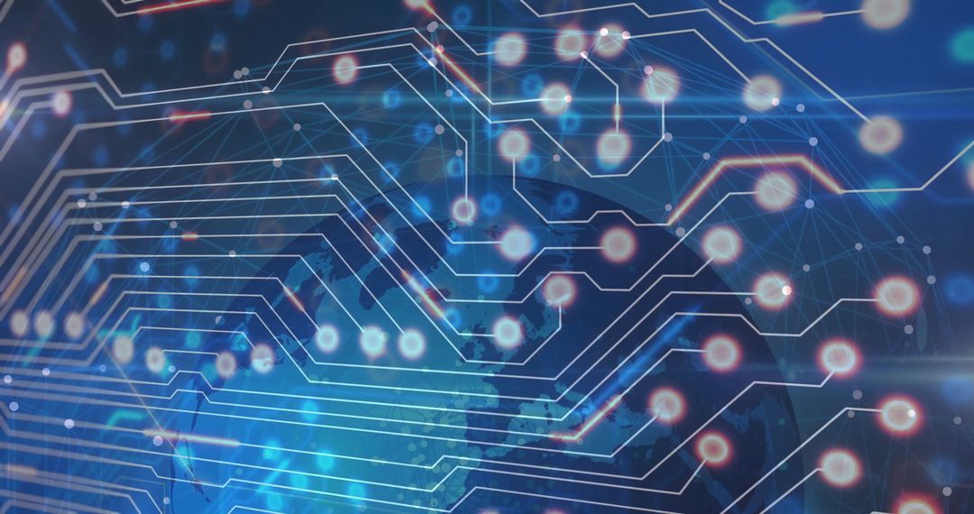 Futuristic Digital Innovation with Circuit Design Overlay