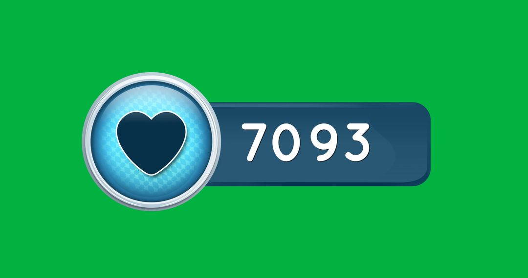 Heart Icon with Score Counter on Green Background