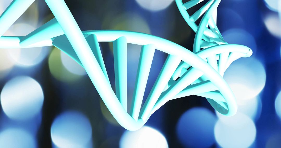 Futuristic DNA Helix on Abstract Blur Background