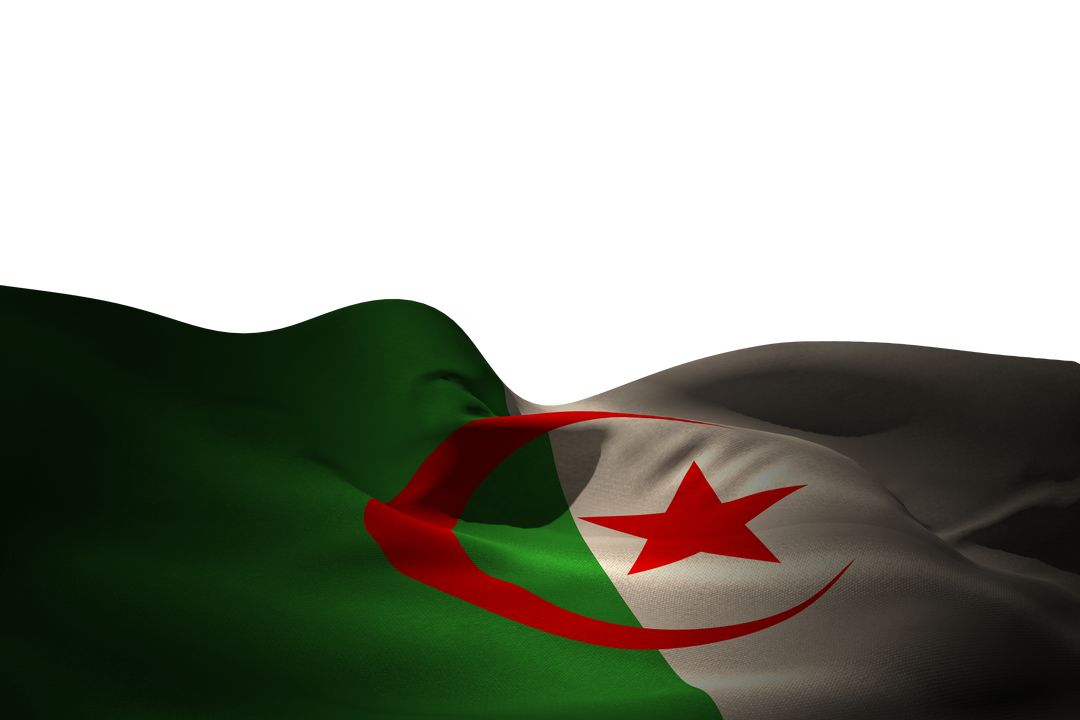 Algerian Flag Waving on Transparent Background with Copy Space - Download Free Stock Images Pikwizard.com