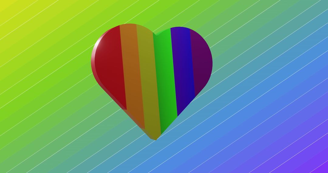 Spinning Rainbow Heart on Vibrant Gradient Background Celebrating Diversity