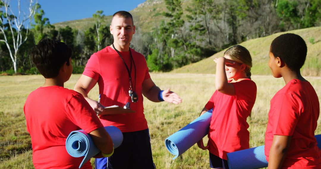 Outdoor Boot Camp training session for Diverse Kids with Young Trainer