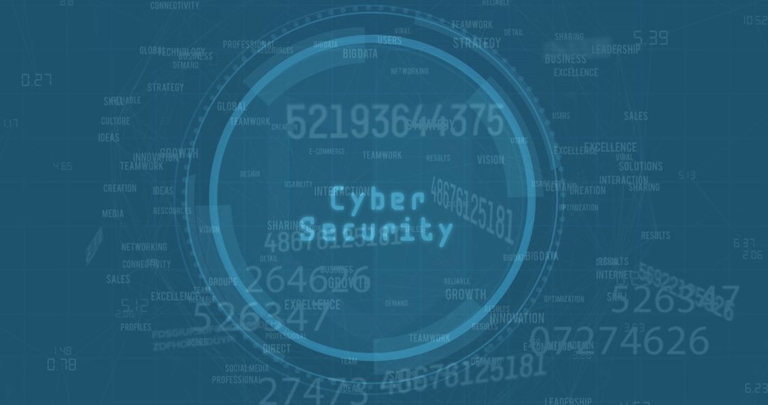 Digital Cybersecurity Concept with Encrypted Data