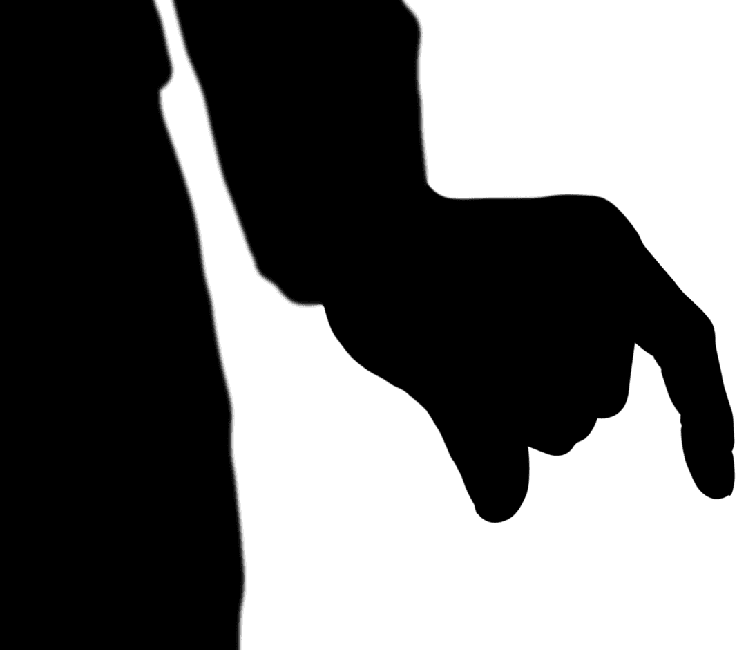 Silhouette Pointing Hand on Transparent Background Illustration