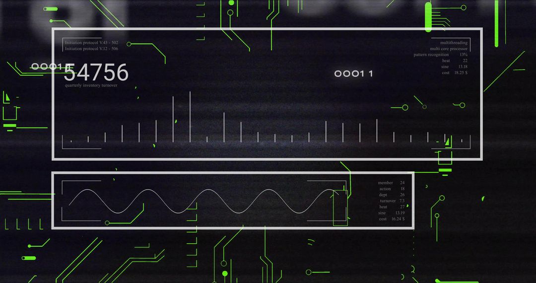 Futuristic Digital Interface on Neon Circuit Background