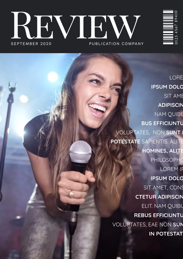 Female Singer Performing On Stage Featured On Magazine Cover - Download Free Stock Templates Pikwizard.com