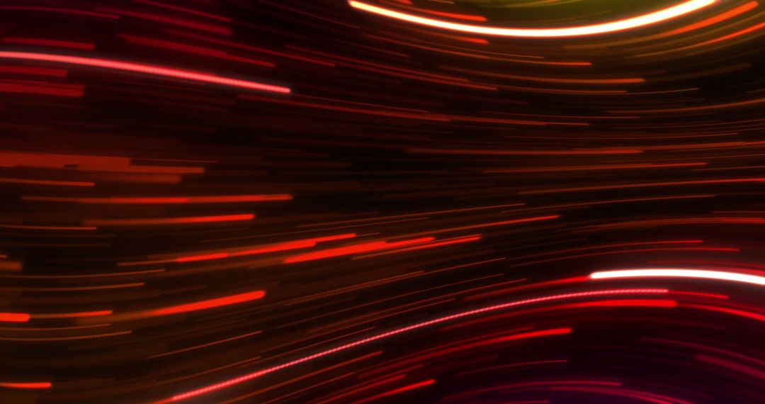 Abstract Neon Red Light Trails on Dark Background