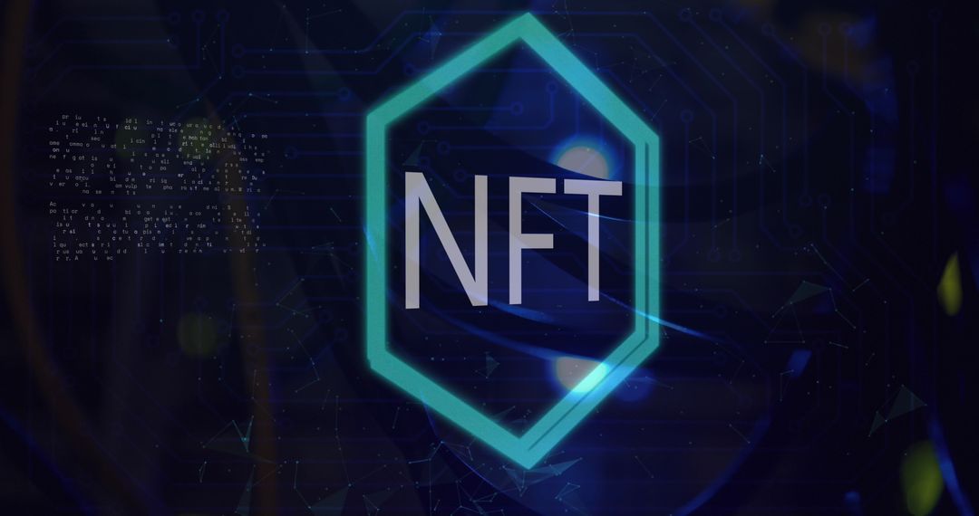 NFT Shields Icon Overlay on Digital Network Background
