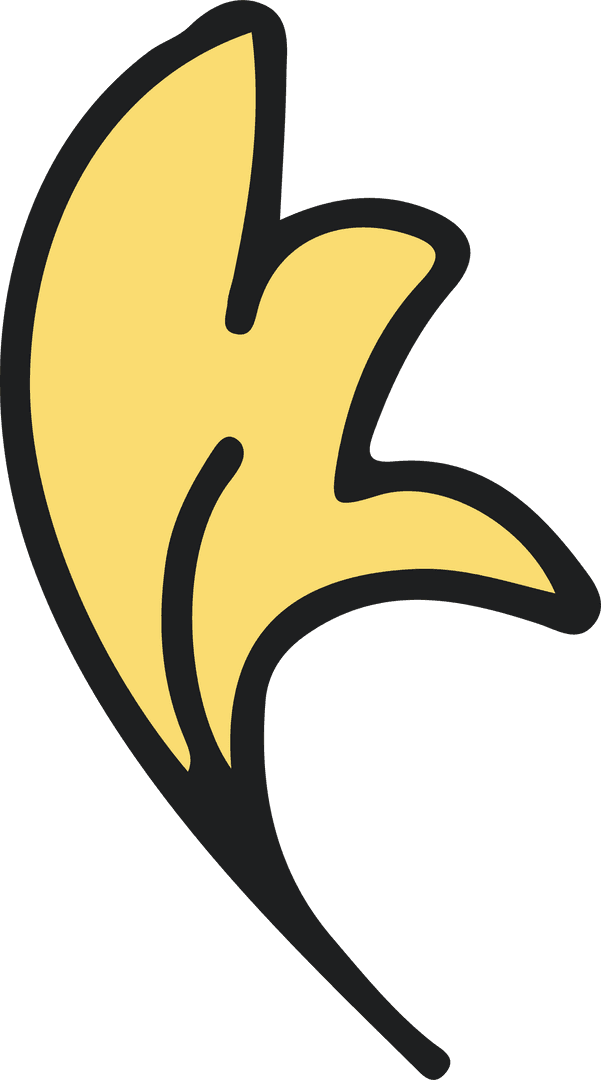 Abstract Yellow Three-Lobed Shape Transparent